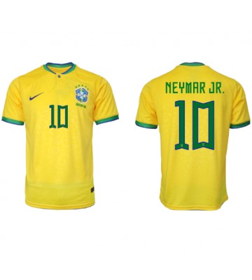 Brazil Neymar Jr #10 Replica Home Stadium Shirt World Cup 2022 Short Sleeve